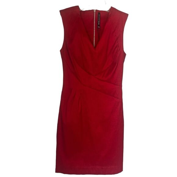 NWT W118 By Walter Baker Women’s Red Sleeveless Alexa Stitched Cocktail Dress M - Picture 3 of 13